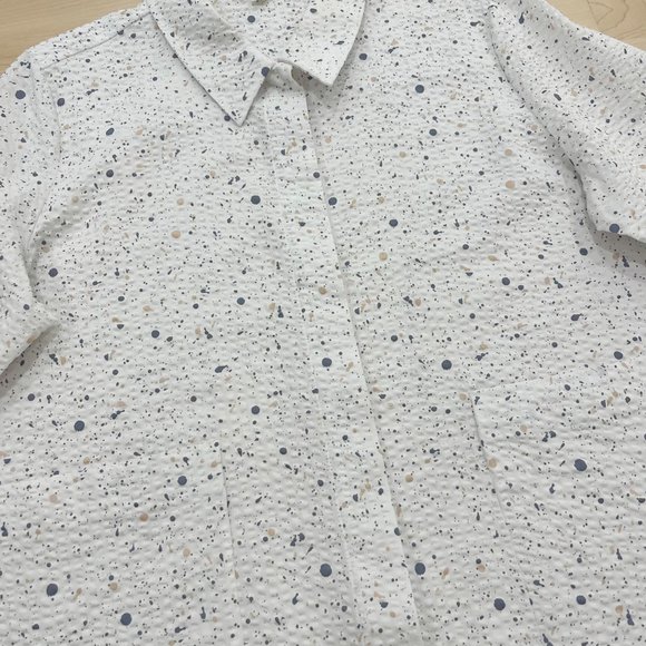 COS seersucker 3/4 sleeve shirt with patch pockets - Picture 3 of 3